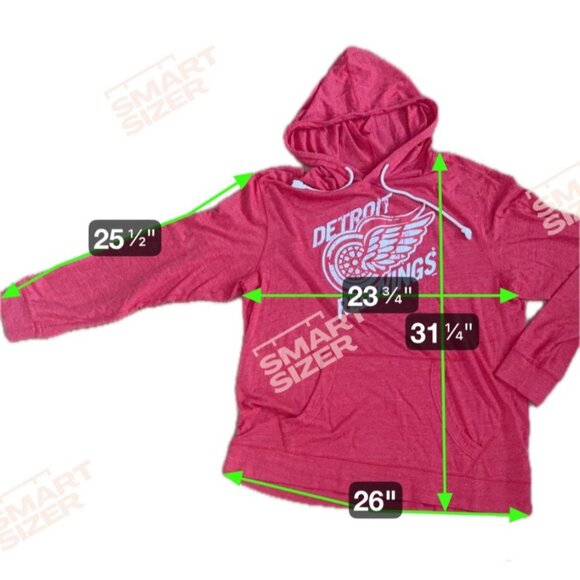 CCM Detroit Red Wings Hoodie Red Lightweight XL NHL Logo - Picture 5 of 5
